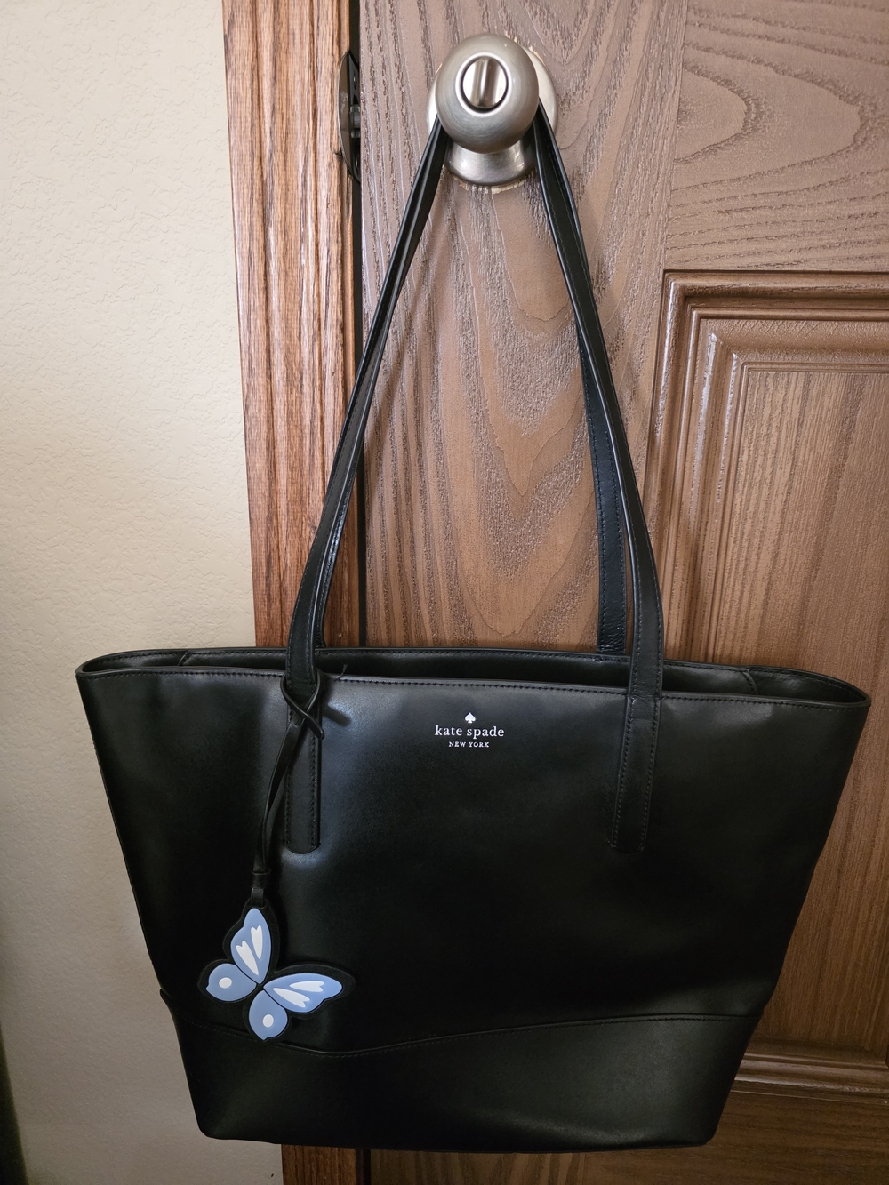 kate spade Black Leather Tote Bag